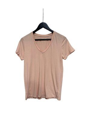 Everlane Pink V-Neck Supima Cotton T-shirt. Size Medium